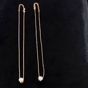 1 Ladies Goldtone Necklace(22") with CZ pendant